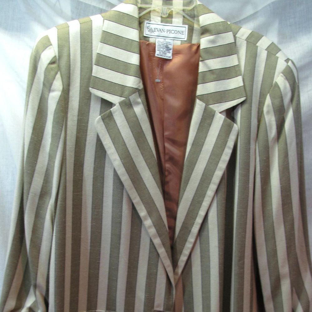 Evan Picone Lined Striped Blazer Jacket sz 16 NWT